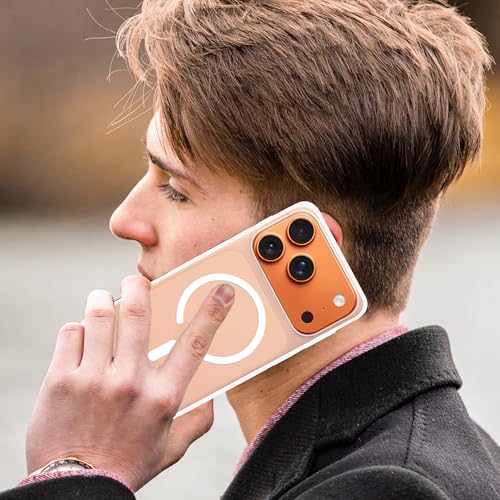Image of amazon basics Luxury Paper Thin Case Cover for iPhone 17 Pro | Matte Finish | Compatible with magsafe | (White, iPhone 17 Pro)