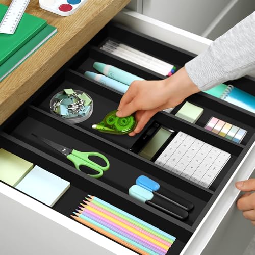 image for ROYAL CRAFT WOOD Luxury Bamboo Kitchen Drawer Organizer - Silverware O