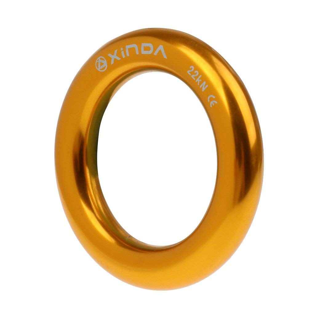 Heavy Duty 22 KN Rappel Ring Rappelling Bail-Out osłona osłona linowa złącze do wspinaczki na drzewie arborystyczny hamak oprawa złota