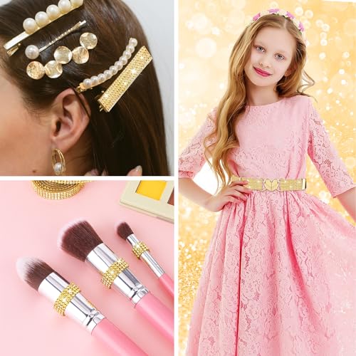 Telooco TELOOCO-562043 Self Adhesive Rhinestone Ribbons 4 Rolls Bling Crystal Rhinestone Strips Stickers Glitter Wrap Roll thumb #4