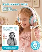 iClever Mädchen Kopfhörer Kinder mit USB C Kabel für Schule/Tablet/Reisen – Ansicht 2