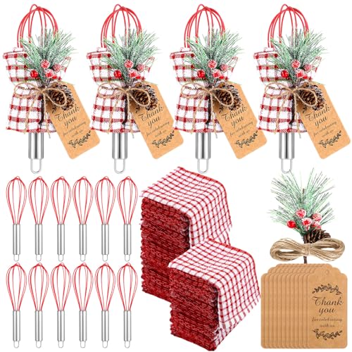 12 Sets Christmas Whisk Baking Supplies Gifts Sets Include Stainl...