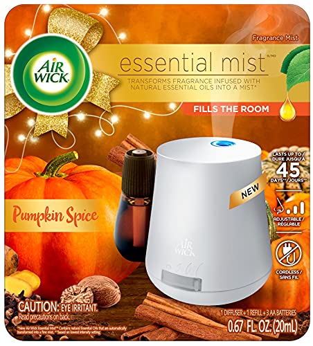 Air Wick Essential Mist, Essential Oils Diffuser, Diffuser + 1 Refill, Pumpkin Spice, Fall Scent, Fall Spray, Air Freshener (Device and Packaging May Vary) Air Wick Essential Mist, Essential Oils Diffuser, Diffuser + 1 Refill, Pumpkin Spice, Fall Scent, Fall Spray, Air Freshener (Device and Packaging May Vary)