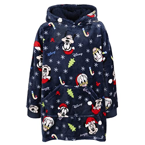 Mickey Mouse Disney Sudadera Albornoz Manta azul marino para niños, navideña 146-170 cm