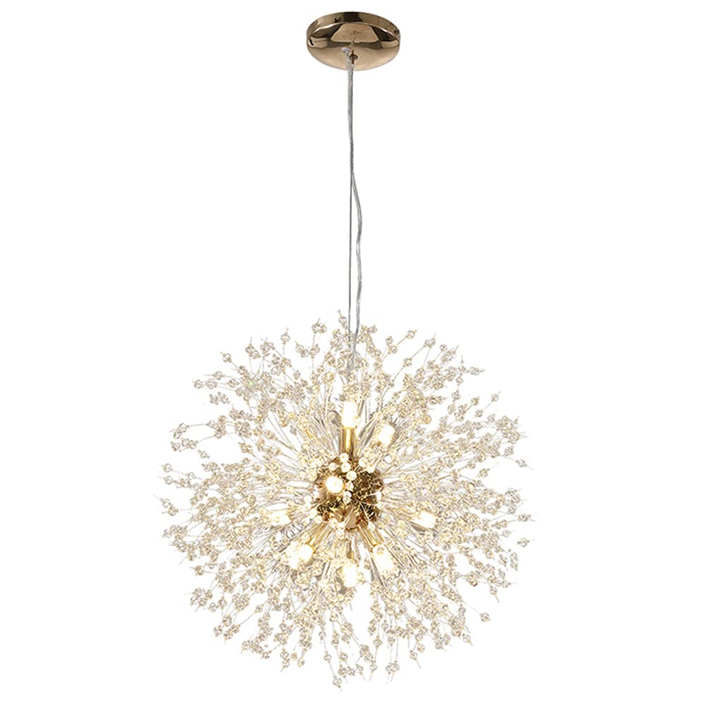 Modern Kronleuchter Kristalle, Modern Creative Feuerwerk Lampe Sputnik Hänge Leuchten, Löwenzahn Deckenlampe Höhenverstellbar, G9 Fassung Pendelleuchte für Schlafzimmer, Wohnzimmer, Esszimmer