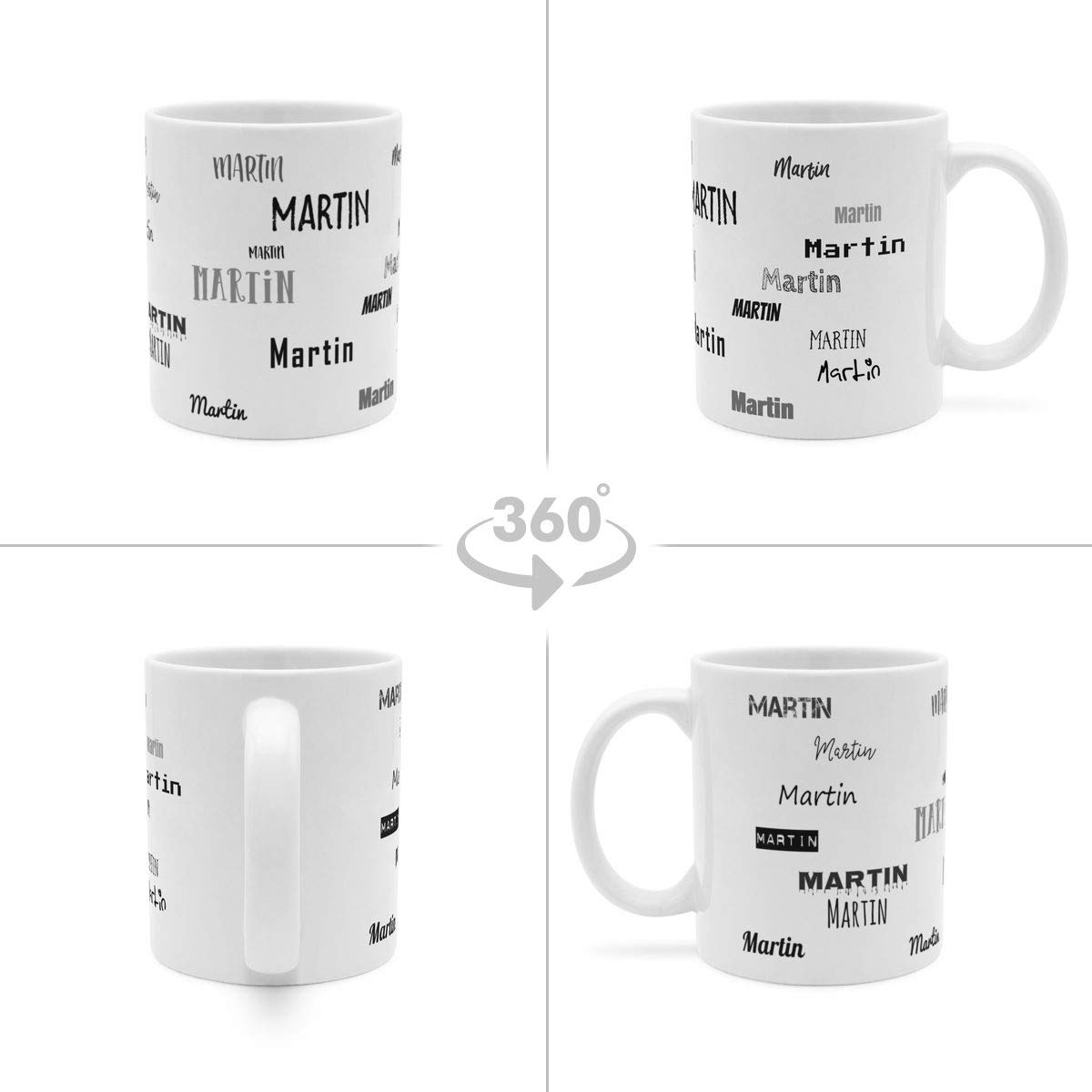 Printplanet Tasse 'Mitarbeiter Des Monats' Mit Namen Martin – 325 Ml, Spülmaschinenfest, Weiß