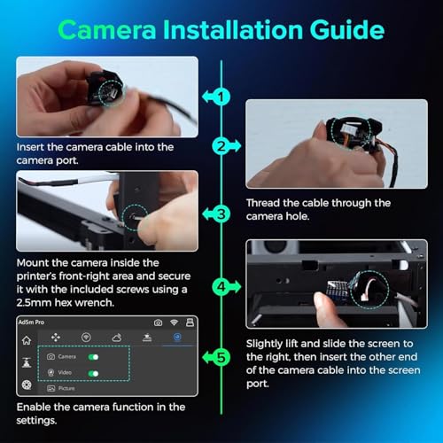 FLASHFORGE Kamerakit für AD5X 3D-Drucker, Echtzeitüberwachung, Zeitraffer & Überprüfung, hochauflösende Bildgebung, für intelligenteres Druckmanagement,passend für Adventurer 5X / 5M/ 5M PRO