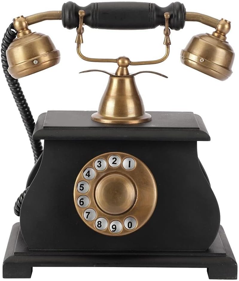 Telephone Vintage Style Brass and Wooden Ornamental Figure A Non-Functioning Phone Used only decoratively