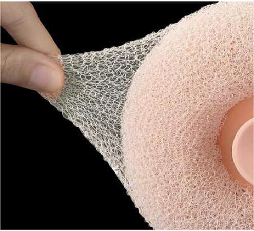 Bucha de Banho Massageadora com Ventosa e Esponja de Banho de Esfoliante Silicone Cores Sortidas