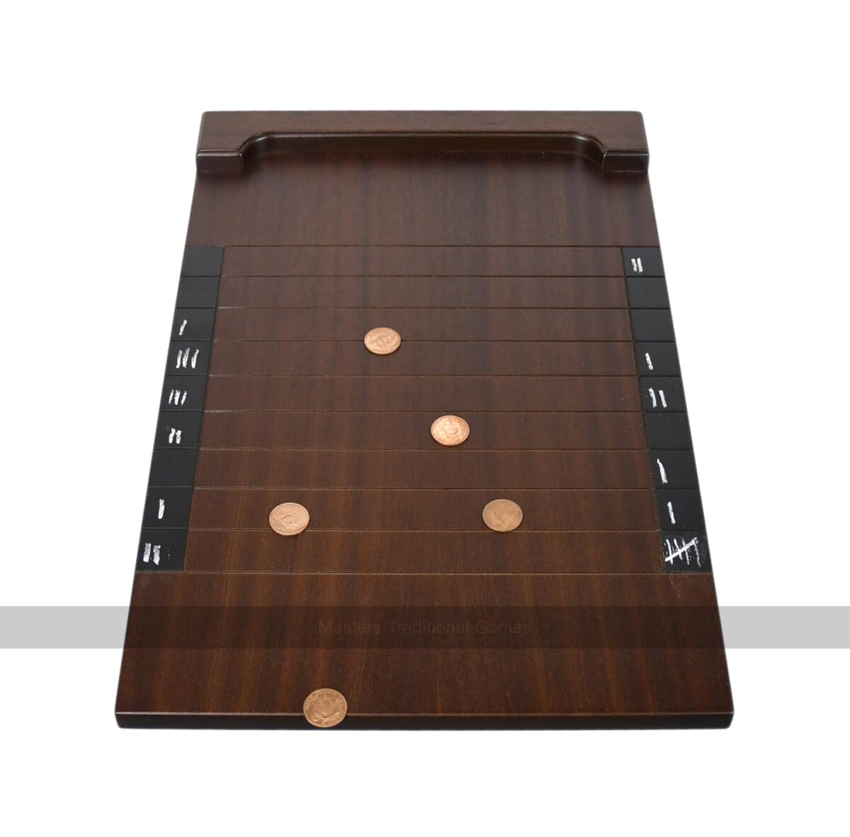 Masters Premium Shove Ha'penny Board - Sapele Hardwood - Accessories Included