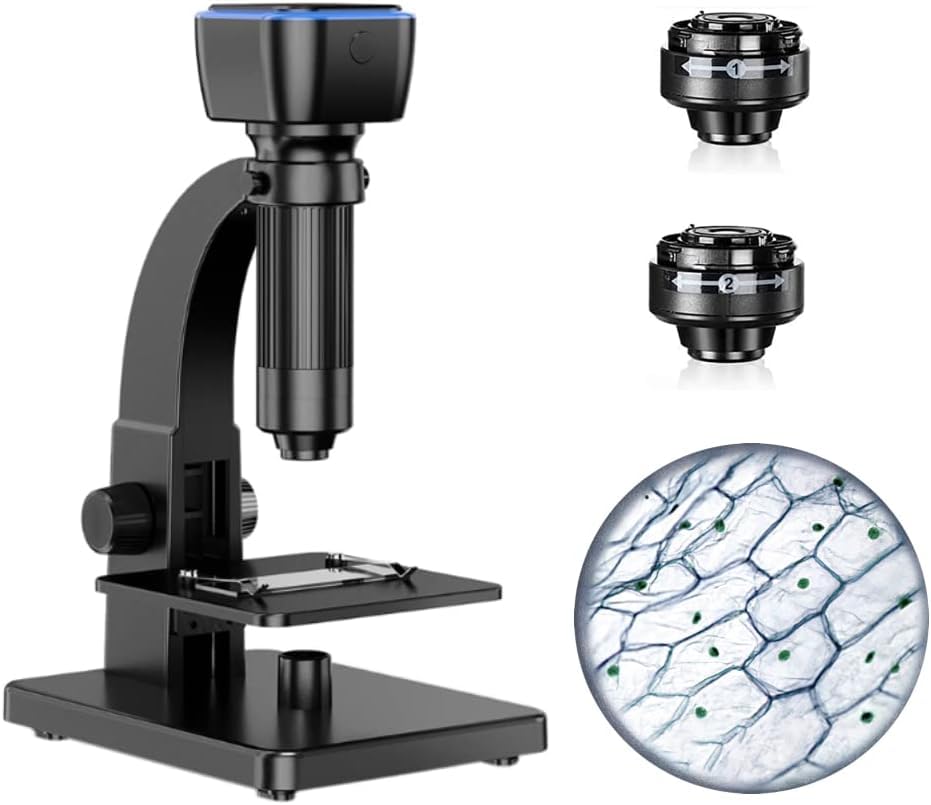 Digital Microscope, 0X-2000X Biological Microscope, WiFi ＆ USB Connection with Dual Lens, 11 LEDs, iOS ＆ Android Windows MacOS Compatible, for School Laboratory Home Education-picture-28