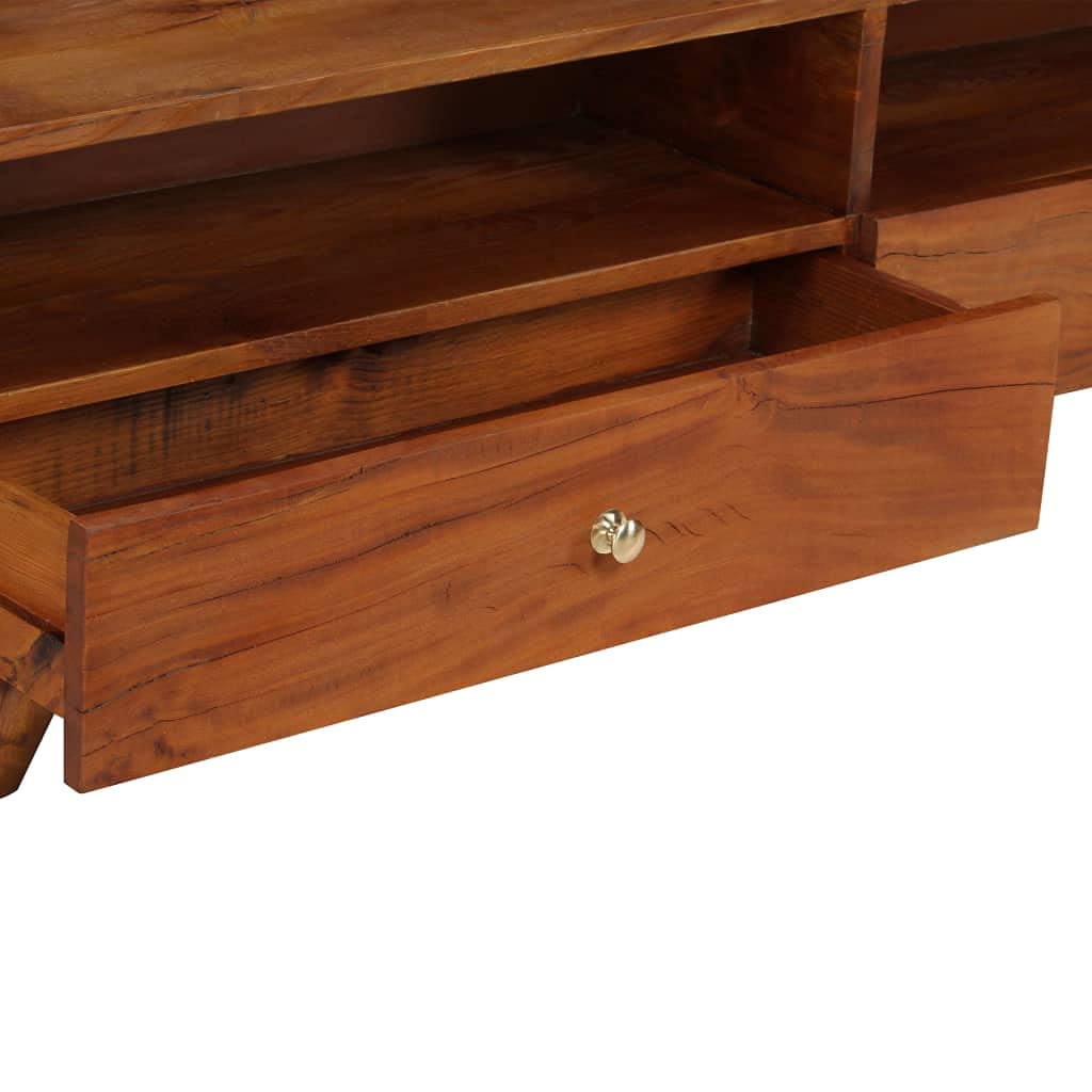 Générique Mobile TV in legno di recupero, 140 x 30 x 40 cm, design sobrio e pratico, con 2 armadi e 2 ripiani aperti, mobile TV in legno riciclato, per soggiorno, conservazione