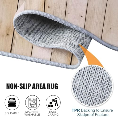 Tapis rectangle 140x200 cm lavable en machine effet texture bois doux en cachemire - 7