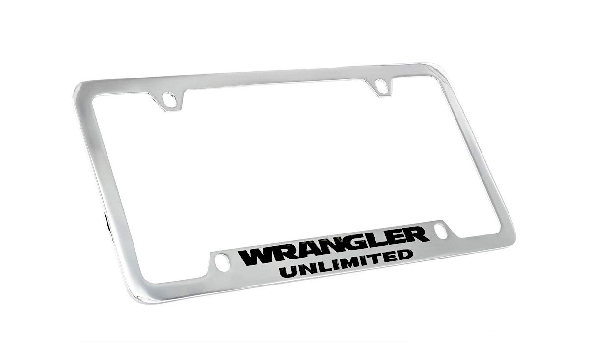 Jeep Wrangler Unlimited sobre parte inferior cromado Metal License Plate Frame Holder