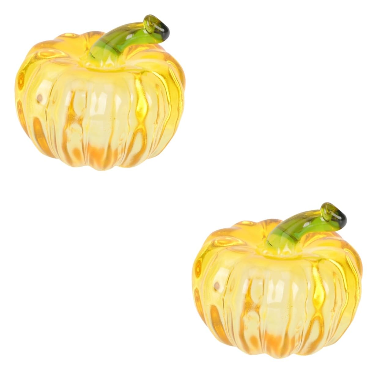 Abaodam Pumpkin Statue 2pcs Crystal Pumpkin Crystal Fruits Ornament Glass Art Pumpkin Botanical Decor Pumpkin Table Centerpiece Desktop Decor Pumpkin Model Decoration Halloween White s