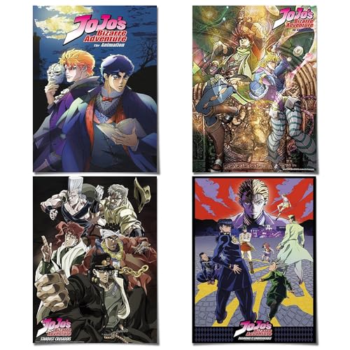 COMOR 4PC Jojo'S Bizarre Adventure Poster For Fans Kids Room Bedroom Wall Decor-Jojo'S Bizarre Adventure Anime Posters Canvas Prints Picture For Teen Boy Girls Gifts