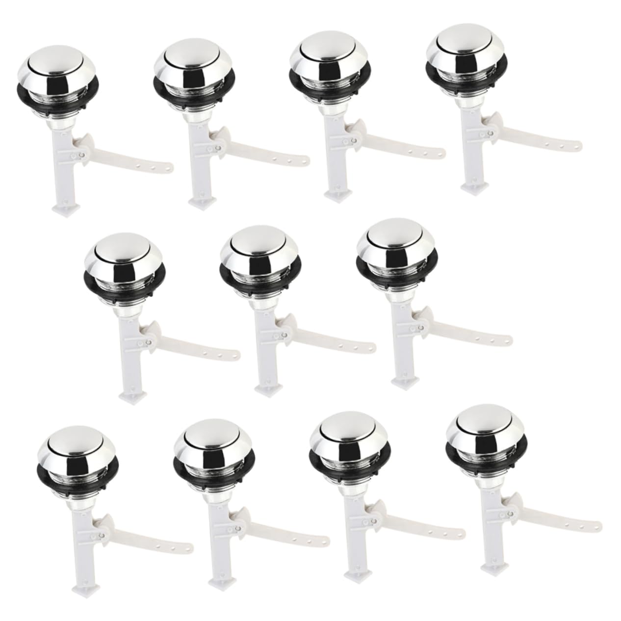 EXCEART 4 Set Pulsante Della Toilette Parti Toilette Pulsante Servizi Igienici Chiave Sostituzione Del Pulsante Del Wc Pulsante Dello Sciacquone Del Wc Addominali Argento 12 Pezzi*4