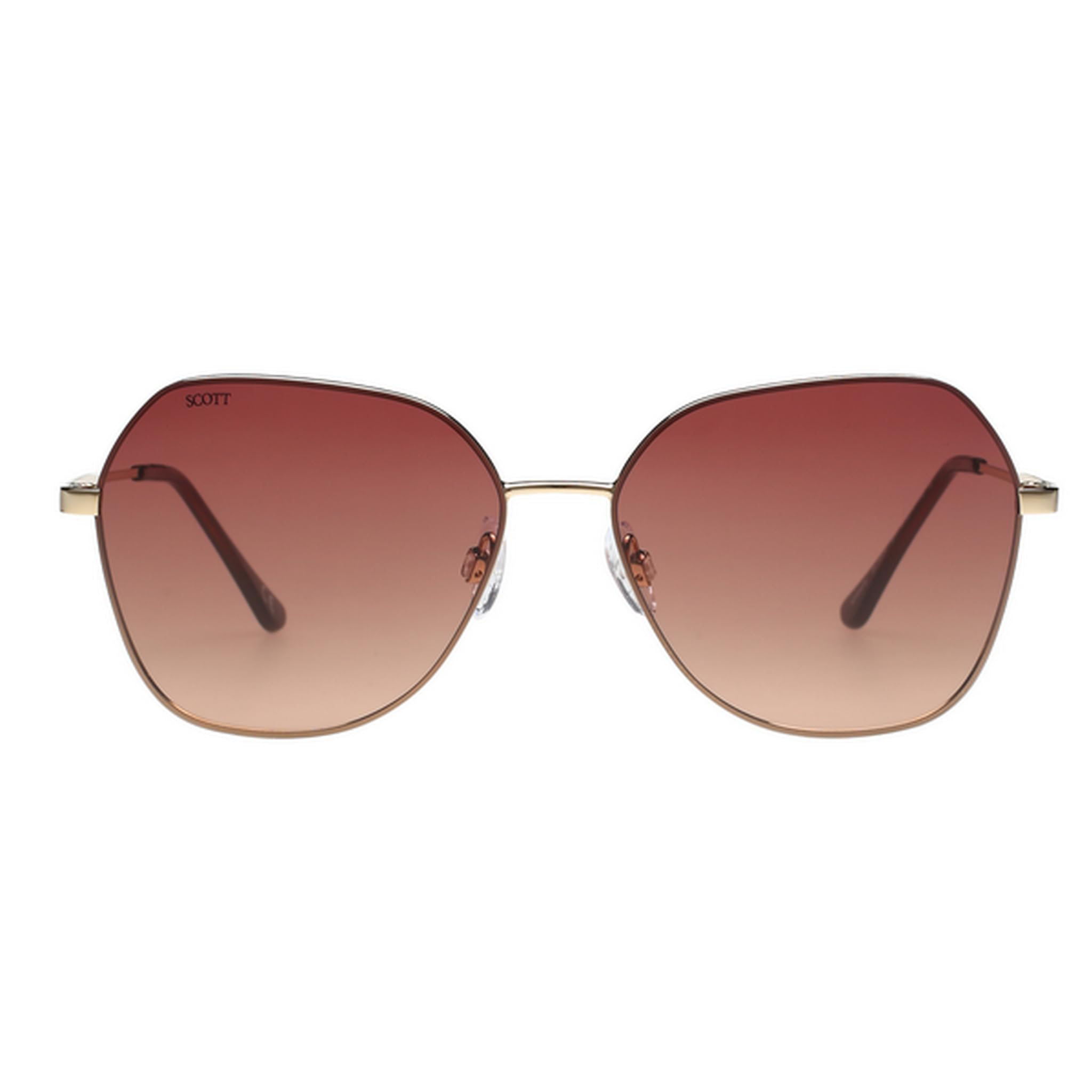 scott Eyewear | Smoke Brown Lens | Gold Frame | Full rim Geomertical Shape Branded Latest and Stylish Sunglasses | 100% UV Protection | Womens Sunglasses| Size Medium 3026 Kimberly C1 S-picture-50