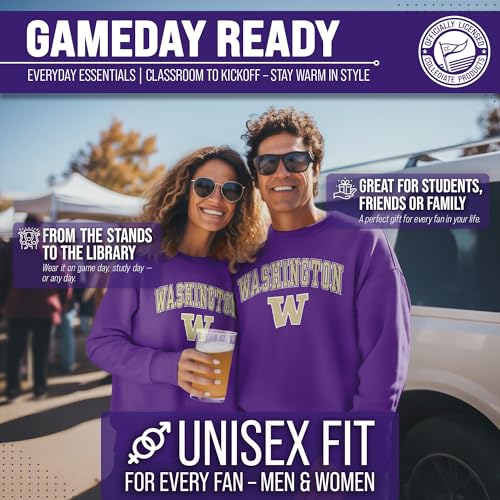 Image of NCAA College Sweatshirt Fleece Crewneck Pullover for Men and Women | Officially licensed NCAA college gameday crewneck pullover - 9 oz fleece lined sweatshirt with arch and logo design