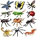 Higherbros 12 PCS Realistic Insect Animal Figurines, Assorted Plastic Bug Animal Toys Set for Birthday Cake Topper, Garden Decoration, Party Favors, Kids School Project