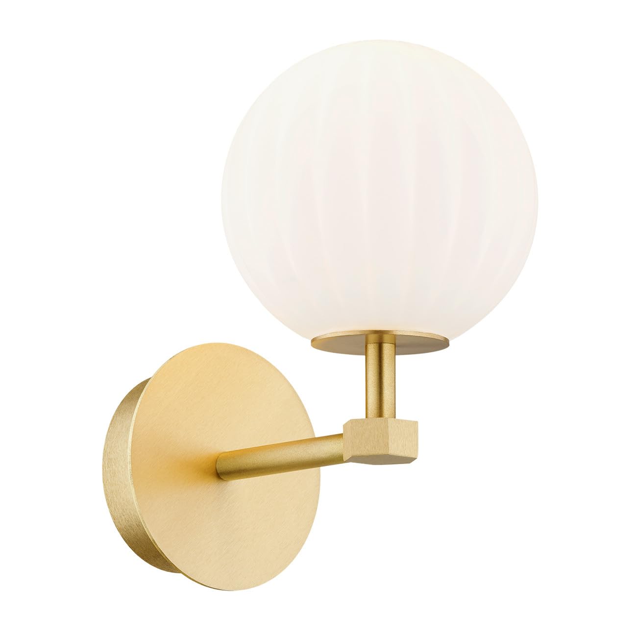 Argon PALOMA Applique ad angolo retto Opale Opaco (Cannellata), Ottone Spazzolato