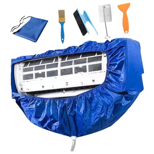 WJnflQN Kit de limpieza Minisplit,Kit de limpieza de unidad dividida | Kit de cubierta de limpieza impermeable para aire acondicionado - Protector limpio multifuncional para lavado de polvo de CA 6X
