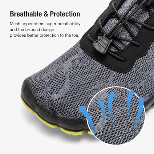 Image of HIITAVE Men Barefoot Water Shoes Beach Aqua Socks Quick Dry for Outdoor Sport Hiking Swiming Surfing