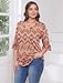 SAMPEEL Blouses for Women Dressy Casual 3/4 Length Sleeves Tops Summer Boho Clothes for Women 2025 Fashion L