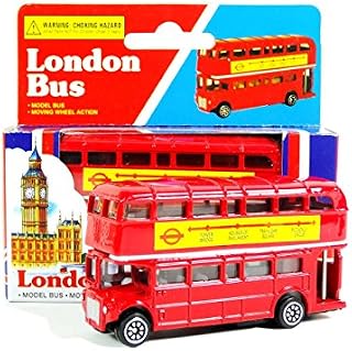 London Red Bus (Small) - Double Decker Red Bus Model Made of Die Cast Metal and Plastic Parts