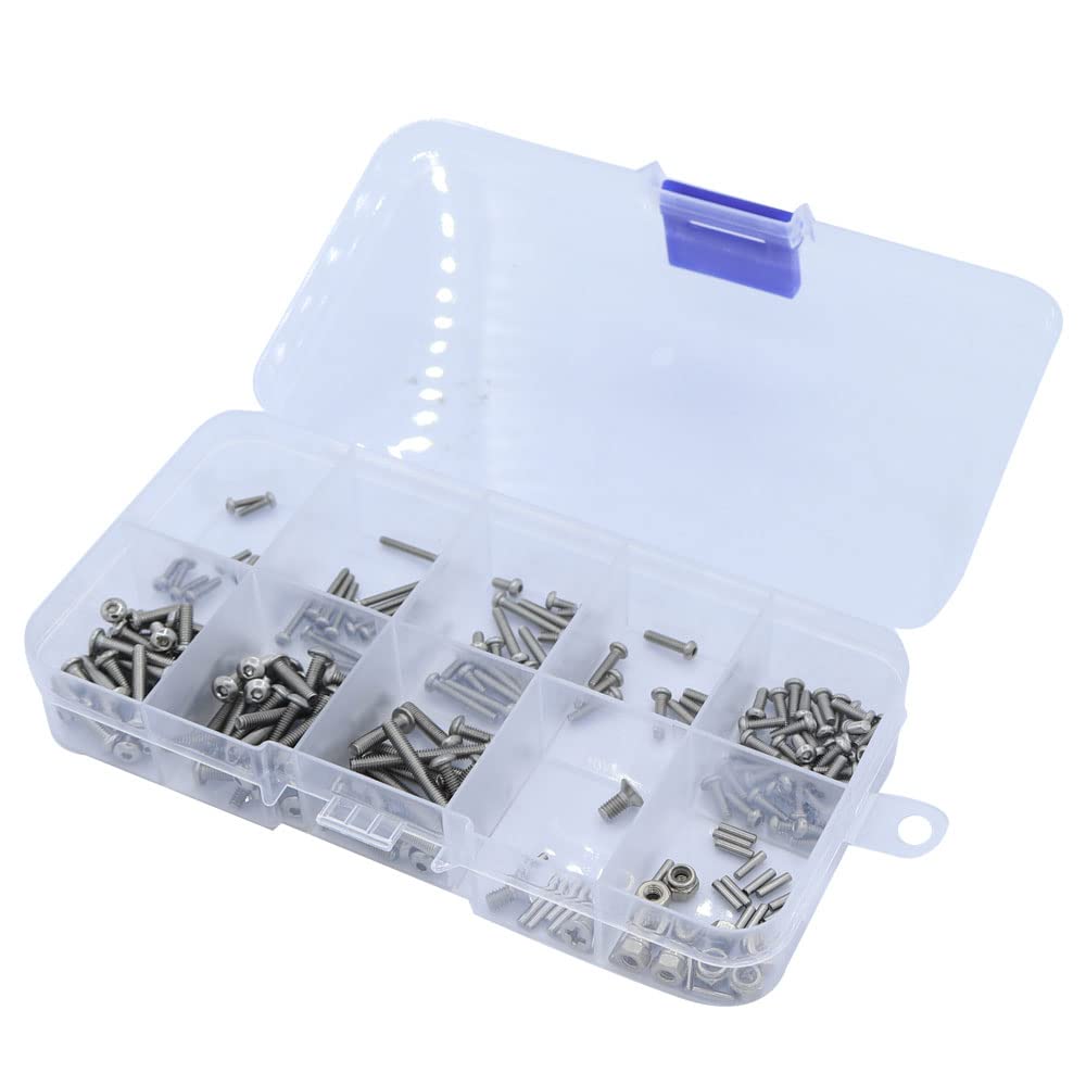 186pcs M1.4 Metal Screws Nut Set For Axial SCX24 RC Crawler Truck - Upgrade Kit