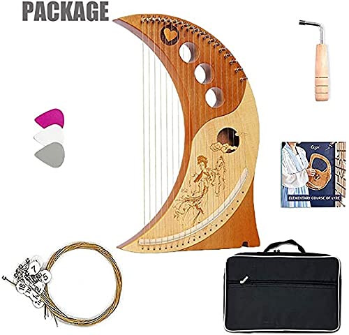 Amazon | ライアー ハープ 19弦 木製竪琴 ハープ マホガニーウッド 心