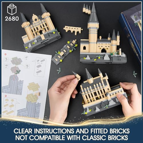Image of Vziimo Magic CastIe BuiIding Set, MOC Architecture Micro BuiIding BIocks Kit, CollectibIe Model Toys Gifts Toys for Adults Teens 14+ (2680 Pieces)