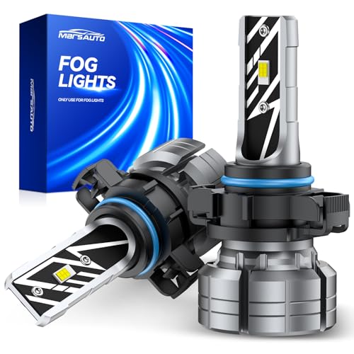 Image of Marsauto 5202 LED Fog Light Bulbs, 700% Brightness 16000LM, 6500K White 5201 PS24W 5202 LED Bulb for Fog Lights, Non-Polarity 70000 HRS Lifespan 5202 Fog Light Bulbs for Car,Tire Light Assemblies