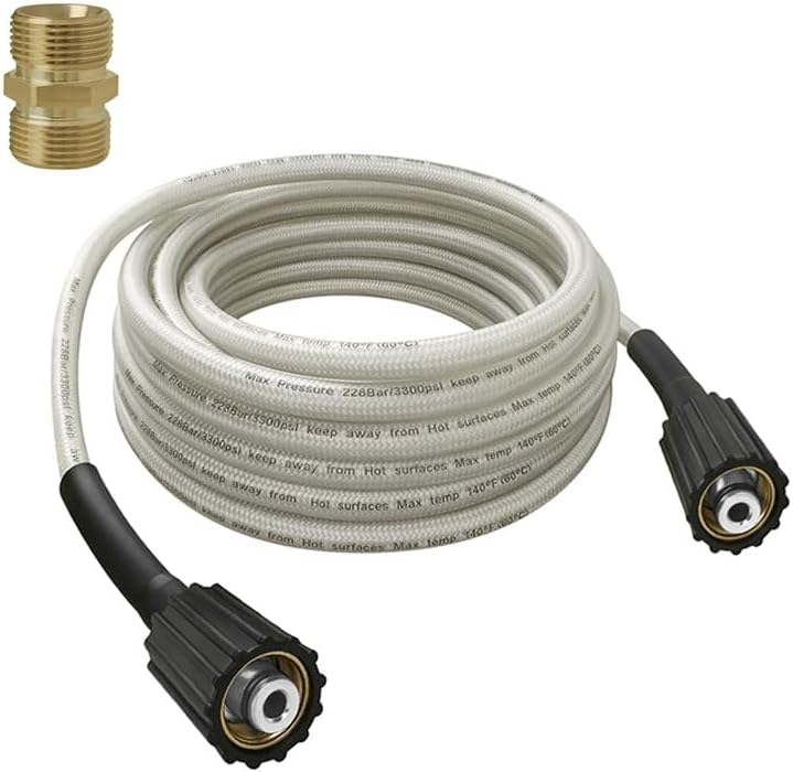 32-Foot High-Pressure Washer Hose, 1/4-Inch Quick Connect, Replacement for Greenworks 5200402, Compatible with All High-Pressure Washers Up to 2000 PSI