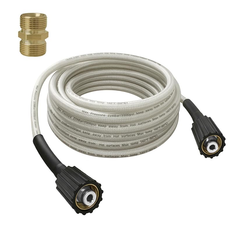 32-Foot High-Pressure Washer Hose 1/4-Inch Quick Connect Replacement for Greenworks 5200402 Compatible with All High-Pressure Washers Up to 2000 PSI