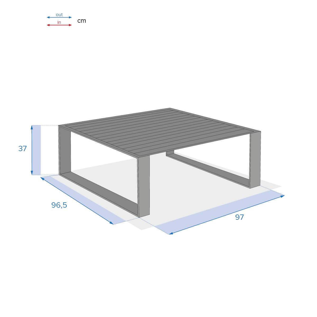 Hespéride - Table Basse de Jardin carrée Allure Graphite