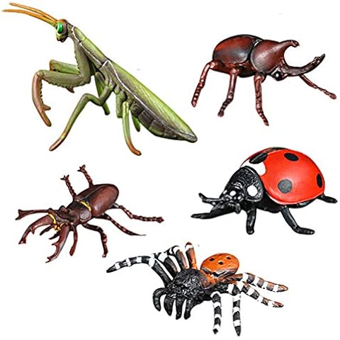 HOMNIVE Insect Bug Toy Figures, 5pcs Realistic Ladybug Spider Action Model for Toddler, Educational Learning Toys, Cake Topper, Birthday Gift for Kids Cover