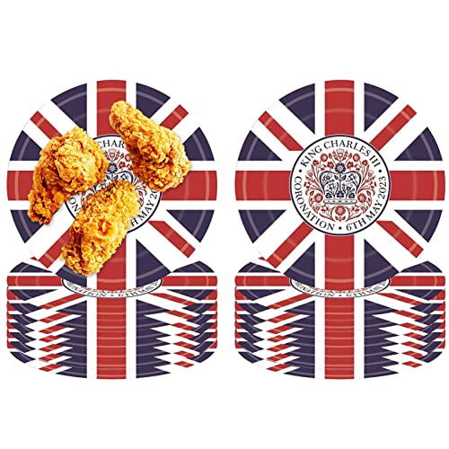 Pratos de King Charles | Utensílios de mesa para festa de coroação do rei Charles,Suprimentos para f