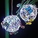 Tassteen Garden Hanging Round Ball Light with Butterfly with Weaving Lamp Solar Decorative Nightlight Outdoor Decorative Metal B