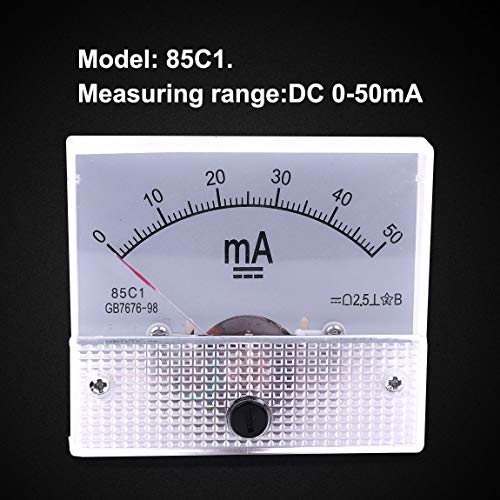 ATOPLEE 1pc DC 0-50mA 85C1 Amperímetro Analógico de Panel para Corriente Continua miniatura 5
