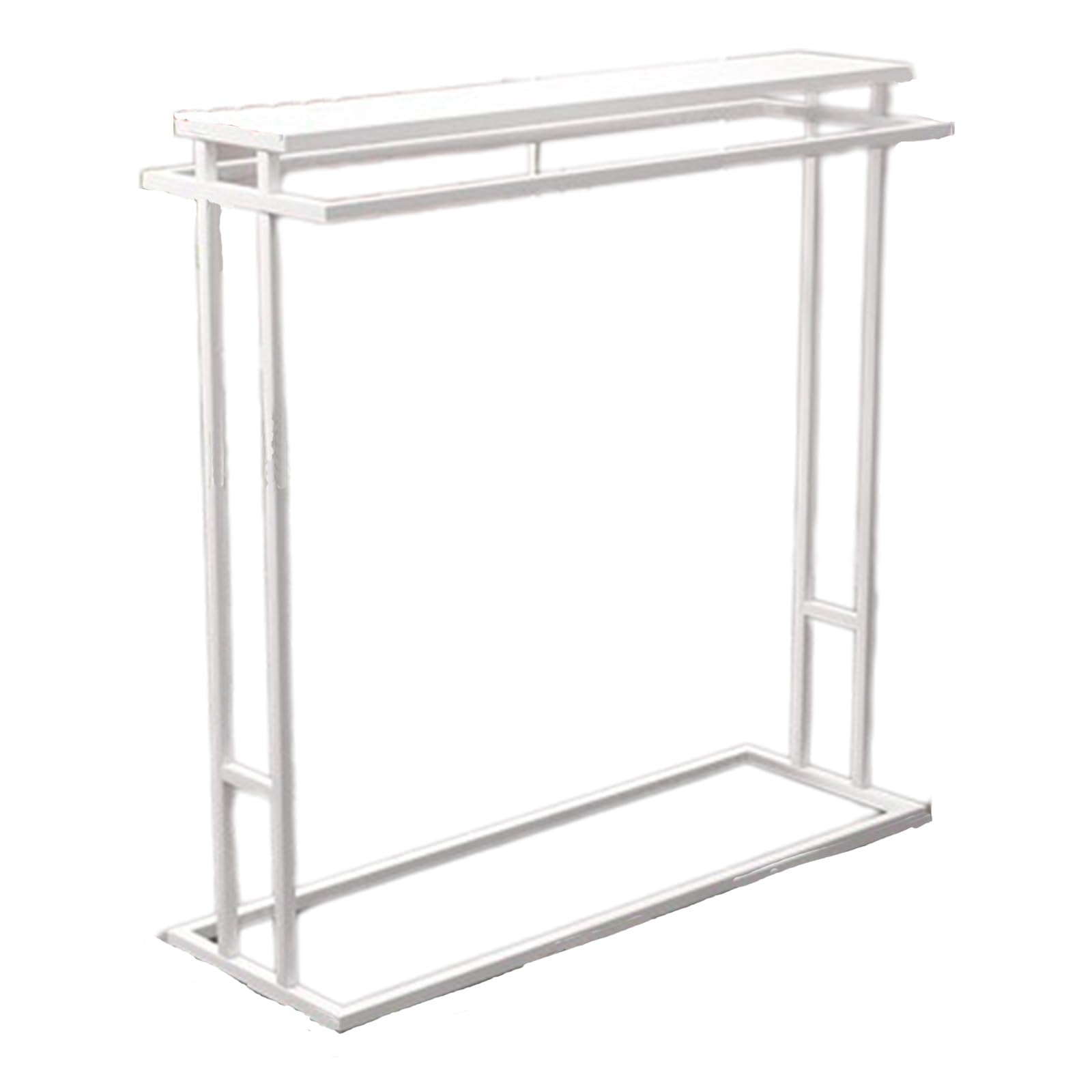 MYUYEE Modern Heavy Duty Clothing Rack, Double Rod Garment Rack With Gold Finish, Hanging Shelf For Bedroom Or Store, Size 150X50X150Cm(White-100 * 50 * 130Cm)
