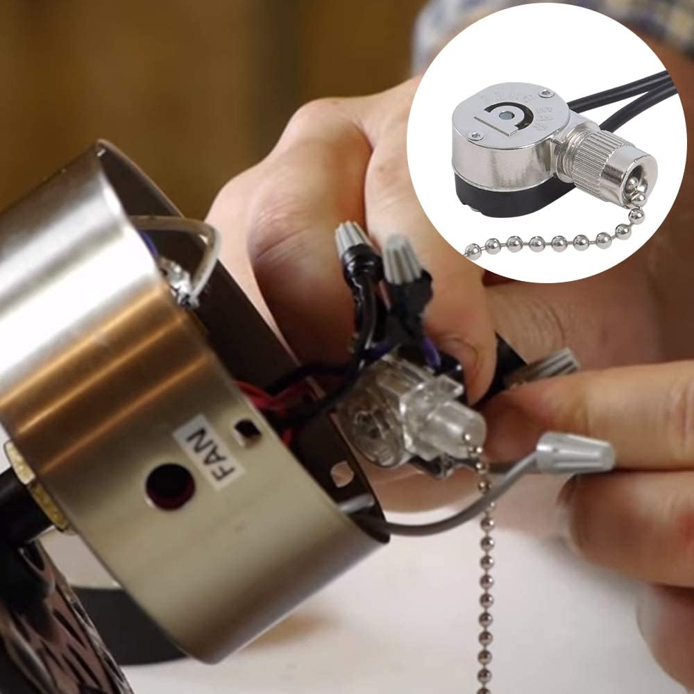 Nickel Metal Ceiling Fan Pull Chain Switch