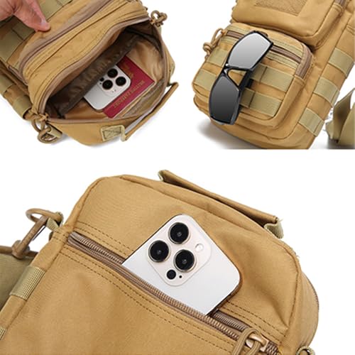 Mini Military MOLLE Crossbody Pack ，Tactical One-Strap Small Bag with Detachable Strap, and Versatile for Leisure and Travel (Black)3