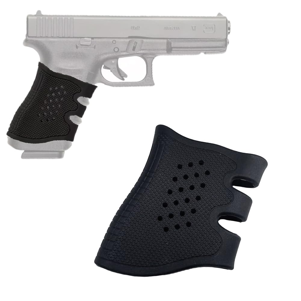 Funda de Empuñadura Ventilada de Goma para Glock 17, 19, 19x, 20, 21, 22, 23, 25, 31, 32, 34, 35, 37, 38, 41, 43x, 44, 45, 48 / AR-15 / Pistolas AK – Accesorio de Goma - 5