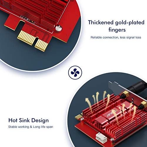 Image of EDUP PCIE WiFi 7 Card BE6500 Wi-Fi 7 Wireless Network Card for PC, Red