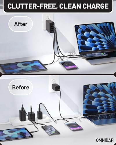 Image of 140W USB C Charger Block, 100W GaN Fast Charging Laptop Charger, 4-Port Compact USB C Wall Charger Power Adapter for MacBook Air /Pro, Dell XPS, iPad, iPhone 17 /16 /15, Samsung Galaxy S25 /S24