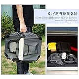 PawHut Hundebox faltbar Hundetransportbox 50,5 x 33,5 x 35 cm Transportbox mit Handgriff, Tasche Transporttasche Hundetasche für kleine Hunde Grau