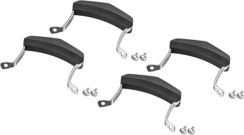 Miniatura 1 de MECCANIXITY Mango lateral de repuesto para sartén de acero inoxidable, mango de olla para freír, color negro, plateado, 4.016 x 4.291 in, paquete de