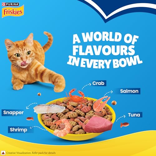 Image of Purina Friskies Seafood Sensations Adult Dry Cat Food, 6kg, Contains Tuna, Salmon, Snapper, Crab & Shrimp Flavours