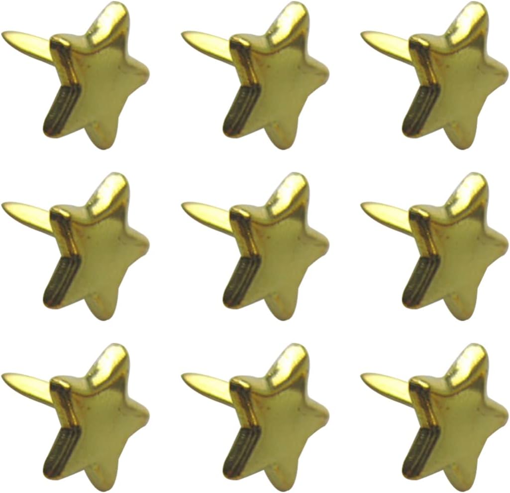 EXCEART 200pcs Star Brads for Scrapbooking and Crafts Decorative Metal Fasteners for Cardmaking and Projects